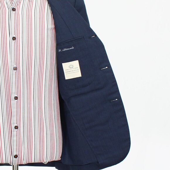 United Arrows 38S Navy Solid 3-Button Sport Coat Blazer Jacket P373 - Picture 10 of 11